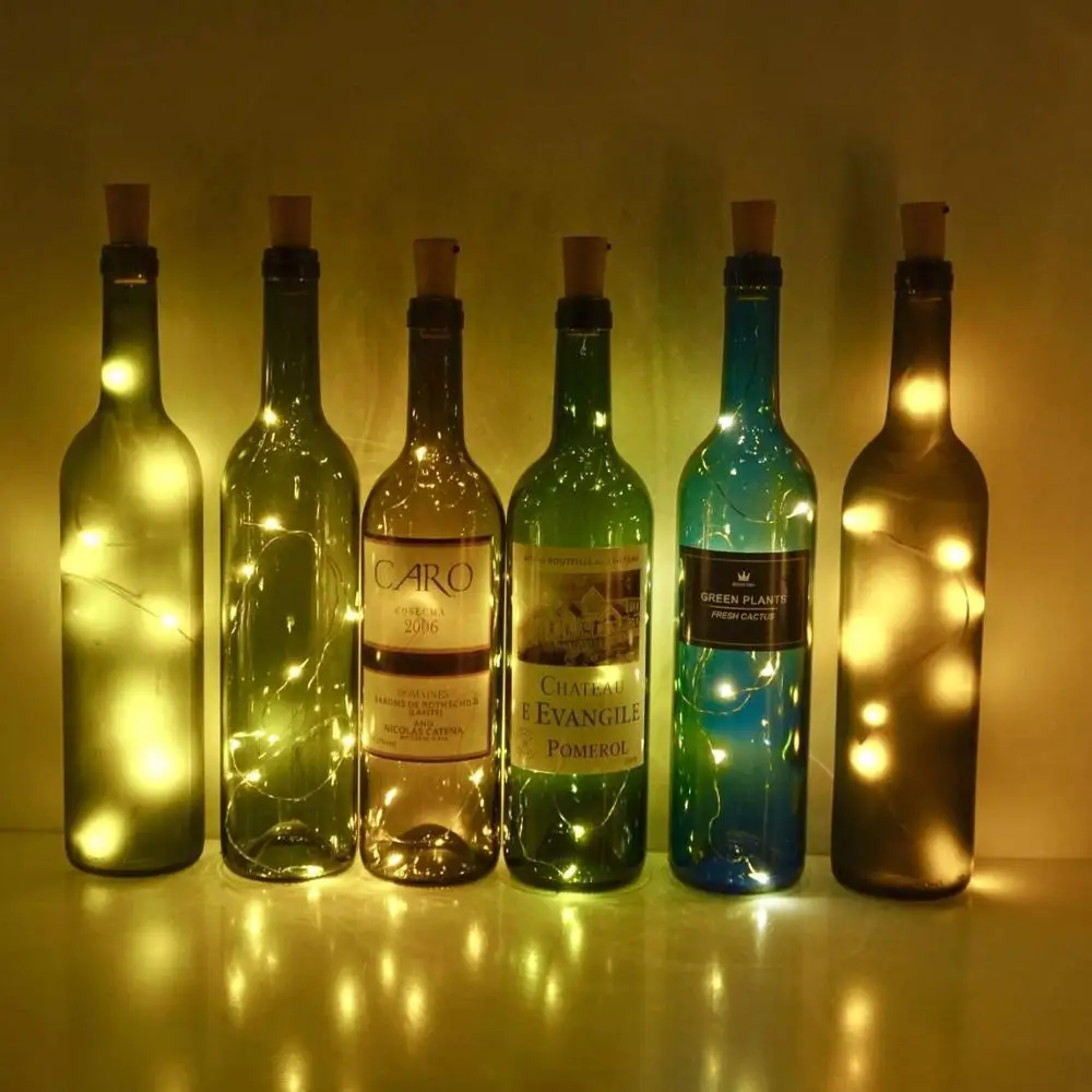 20 шт./лот 2 м светодиодов подсветка для винных бутылок со встроенным