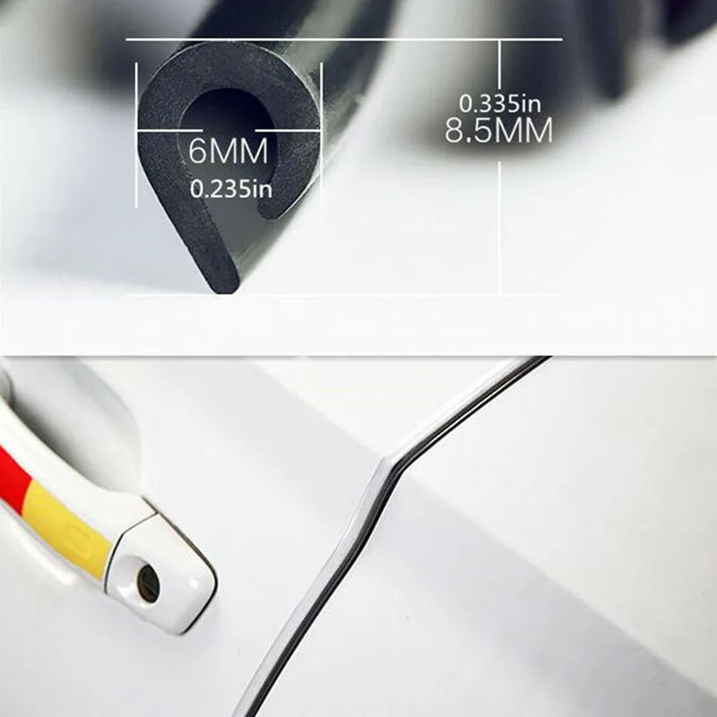 5 метров Автомобильная резиновая защитная накладка на края двери противоударные