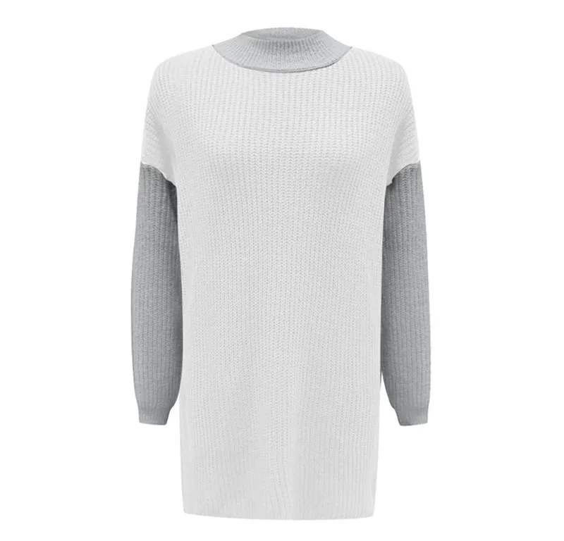 

Spring autumn women sweater Korean color matching loose striped long-sleeved pullover Knitwear patchwork autumn Hollow sweater