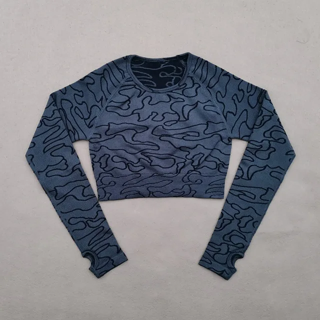 

Seamless set woman 2 pieces Yoga Set Women Workout Sportswear Gym Clothing Fitness Long Sleeve Crop Top High Waist Leggings