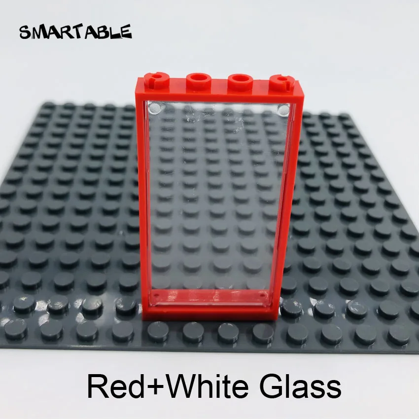 Умная оконная дверная рама 1x4x6 строительные блоки MOC части со стеклянными игрушками для детей дом совместим все бренды город 20 шт./лот