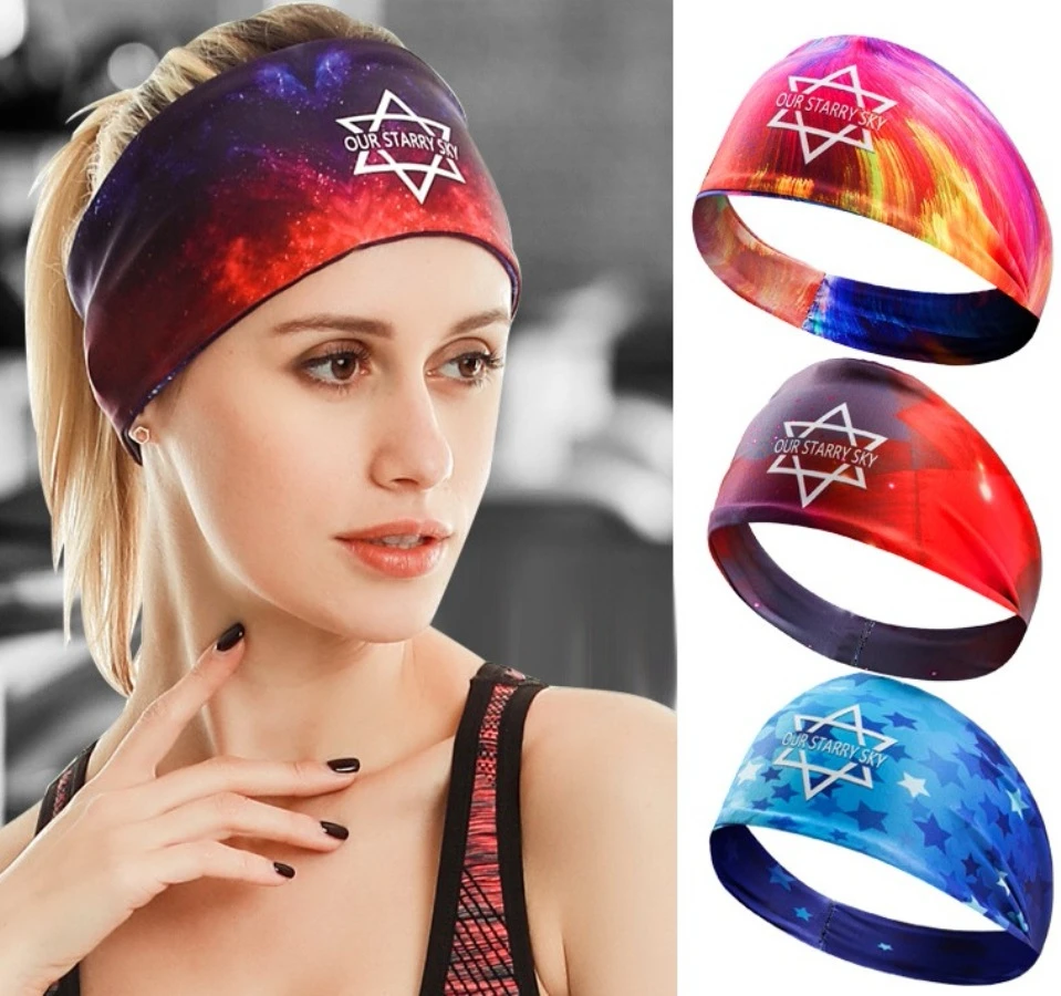 Поглощающая пот лента для волос бега эластичная йоги повязка на голову футбола