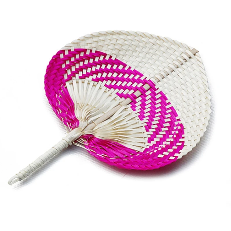 

Summer Cooling Fan Pure Natural Handmade DIY Heart Shaped Wood Woven Fan Artificial DIY Woven Cooling Fan Home Decor