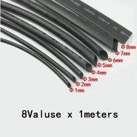 8meterlot heat shrink tube 12345678 mm termoretractil polyolefin shrinking assorted insulated sleeving tubing wrap wire