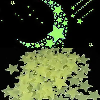 Пластик 100 шт. 3D звезда светится в темноте светящаяся потолок наклейки на стену