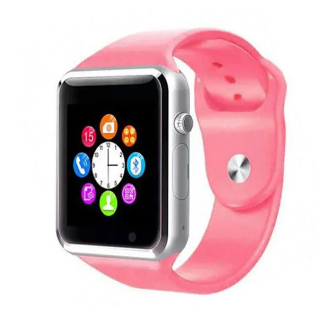pink Наручные часы A1 Bluetooth, умные часы для мужчин, спортивные Шагомер с sim-камерой, умные часы для смартфонов на Android, Россия, хорошо, чем DZ09 - Цвет: pink