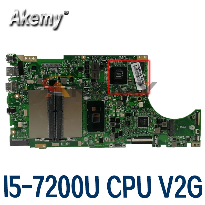 

X510UQ материнская плата 2G-GPU I5-7200U Процессор для Asus X510U X510UN X510URR X510UR X510UQ S5100UR S5100U Материнская плата Тест проведен