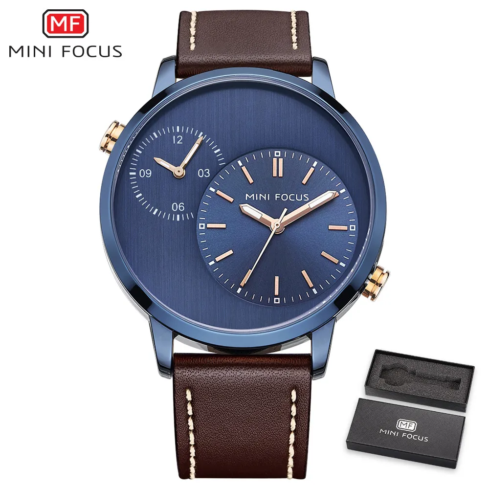Роскошные мужские наручные часы с мини-фокусом кварцевые водонепроницаемые