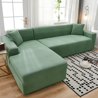 polar fleece sofa couch cover for home living room elastic plaid sectional corner armchair slipcover funda sofa chaise lounge
