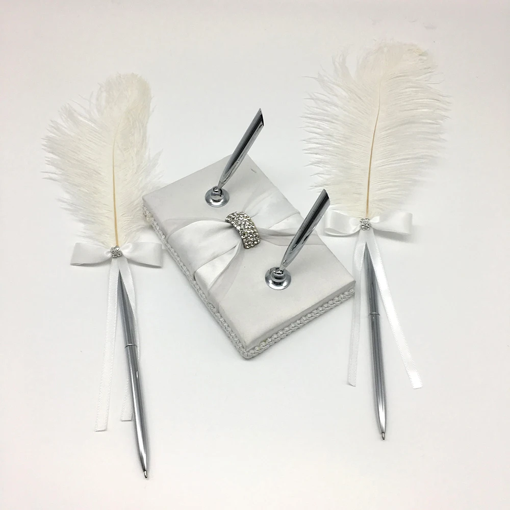 Набор ручек с перьями для подписей на свадьбу свадебные украшения