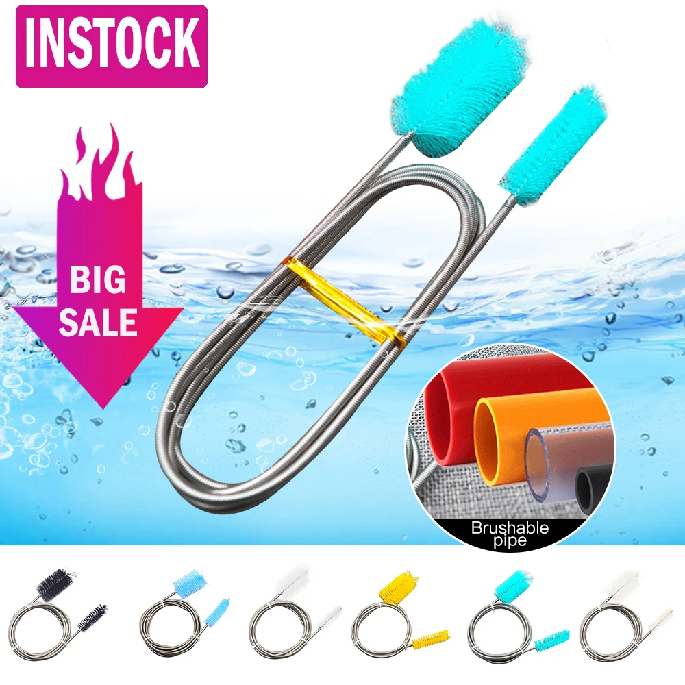 Щетка для чистки труб аквариумы с двойной головкой щетка гибкий фильтр аквариума