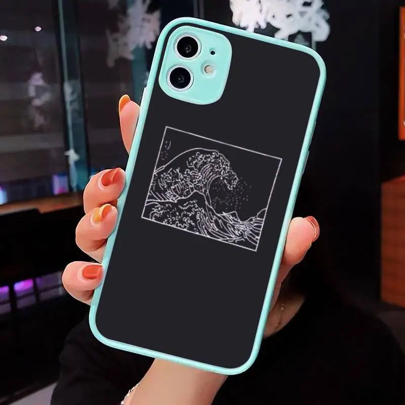 

The Great Wave off Kanagawa Phone Cases matte transparent For blue iPhone 7 8 x xs xr 11 12 pro plus max mini Clear Funda