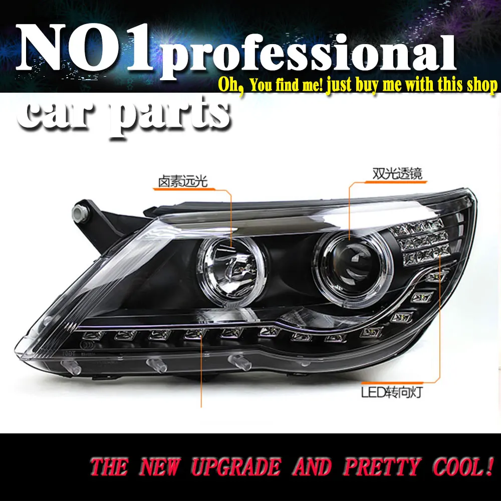 

OUMIAO Car Styling Headlights for vw Tiguan LED Headlight for Tiguan Head Lamp LED Daytime Running Light LED DRL Bi-Xenon HID