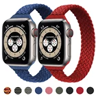 Ремешок соло тонкий плетеный для Apple watch band 44 мм 40 мм 38 мм 42 мм, эластичный тканевый браслет для iWatch Series 6 se 5 4 3