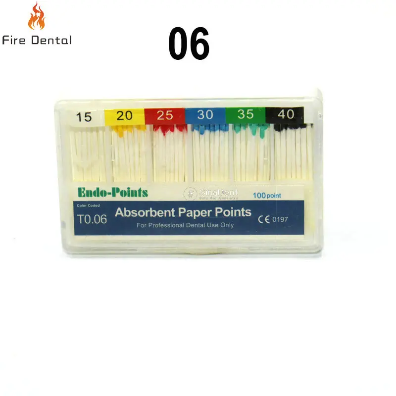 1 Pack Dental 06 Taper Absorbent Paper Points 15-40# Endodontics Materials 100pcs High Quality Dental Supplies