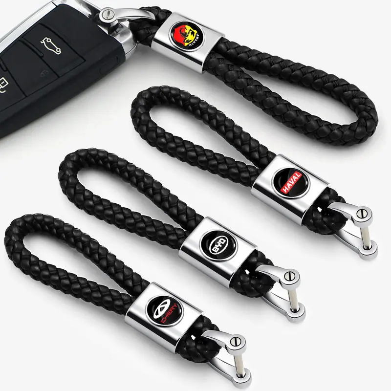 1шт. Ключевой брелок из кожи и металла для автомобилей BYD F0 F3 F3R S6 Repuestos E6 Flyer Nimh Battery Care Sonda Eau Masque.