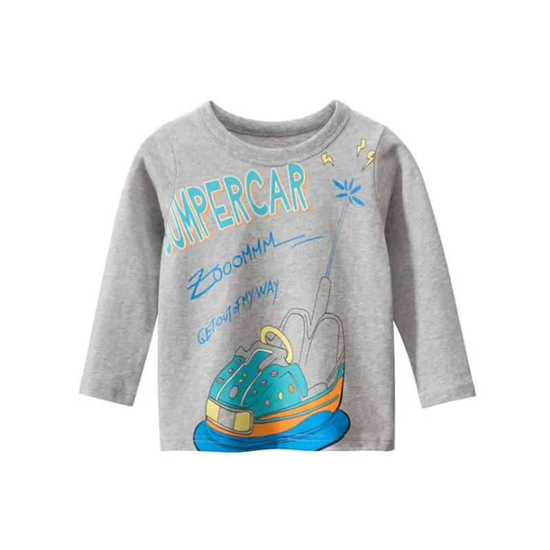 

2021 New Toddler T-Shirt Boys Spring Cotton Cartoon Long Sleeve Outdoor O-Neck Sports Tops Children 3-7 Years Boutique Clothes