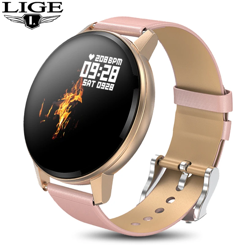 LIGE Новые Роскошные водонепроницаемые женские Смарт часы Plus Bluetooth для IPhone Android