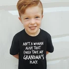 Забавная детская футболка с надписью Ван-не живая женщина, которая может взять свое бабушку, футболки с коротким рукавом для маленьких мальчиков и девочек, одежда