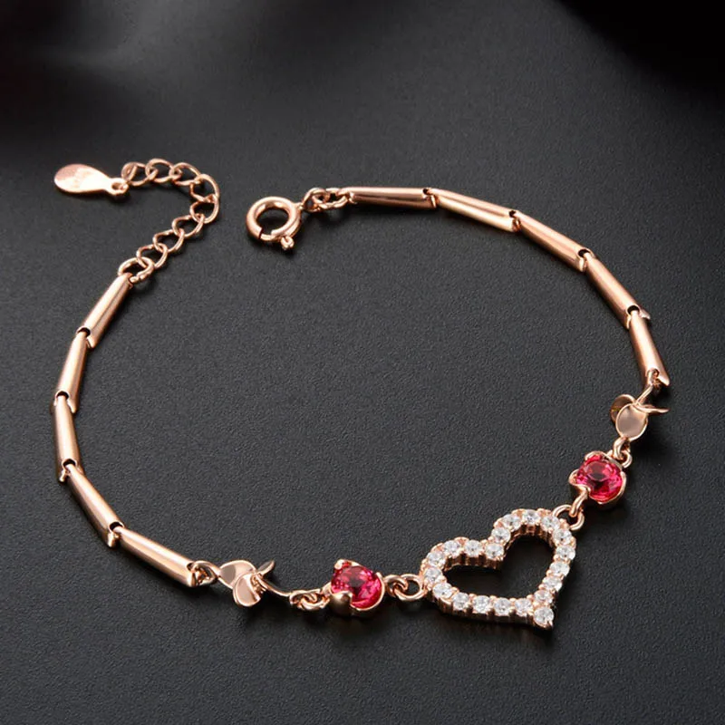 Женский браслет из серебра 925 пробы в форме сердца | Украшения и аксессуары