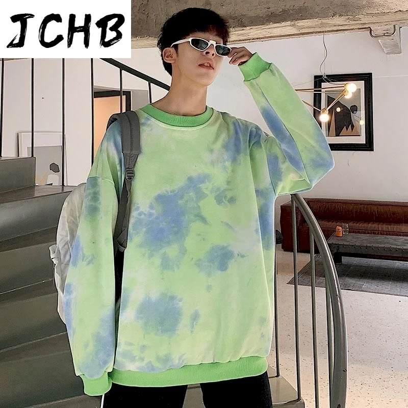 

2021 Hoodies Sweatshirt Hoodie Korean Gothic Oversized Clothes for Women Fall Tie Dye Tops Long Sleeve Sweater O-neck Couple Top