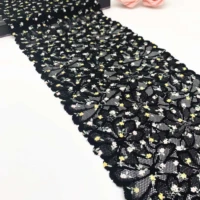 3ylot width 7 78 inch 20cm black stretch lace trim for clothing sewing craft diy apparel fabric lace garment accessory