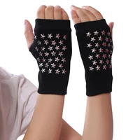 unisex winter half finger warm gloves thickened rivets knitting students performing hip hop driving and riding