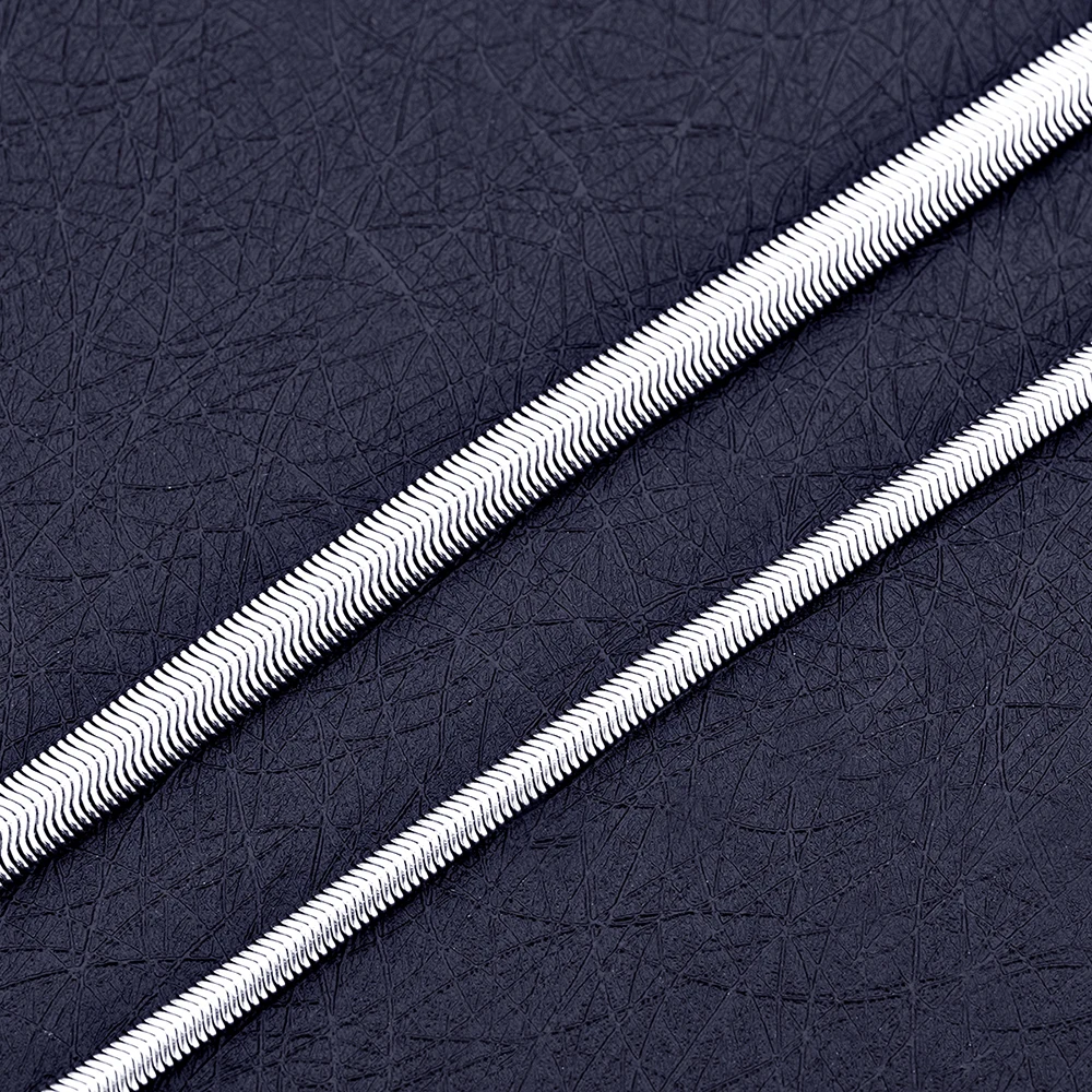 Плоская цепочка-змея из нержавеющей стали 316L 6 мм ожерелье браслет модный набор