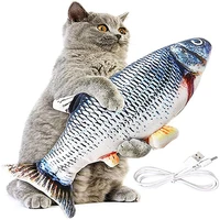 cat toys moving interactive electric fish accessories soft plush dancing 3d fish usb charging chewing play biting supplies