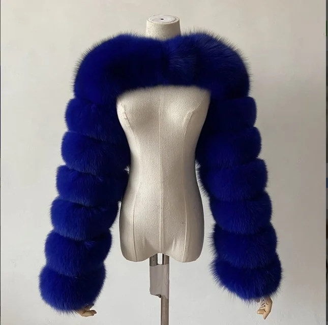 Женская куртка из искусственного меха короткая натурального енота чернобурки