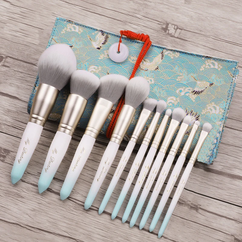 

MyDestiny makeup brush-Ice White 11pcs synthetic hair cosmetic brushes set-foundation&blush&powder&face&eye-cosmetic tools&pens