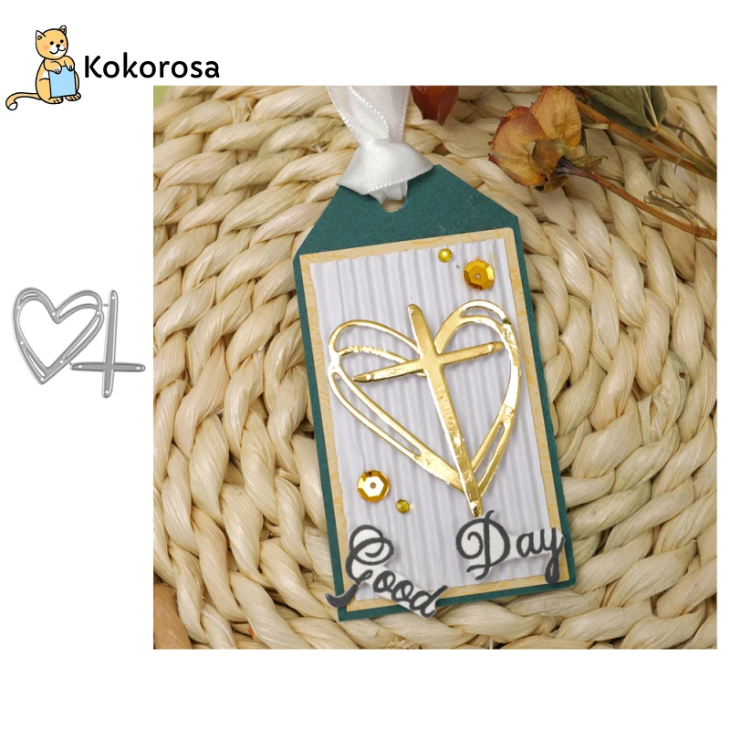 Металлические пресс-формы Kokorosa в форме сердца для изготовления открыток