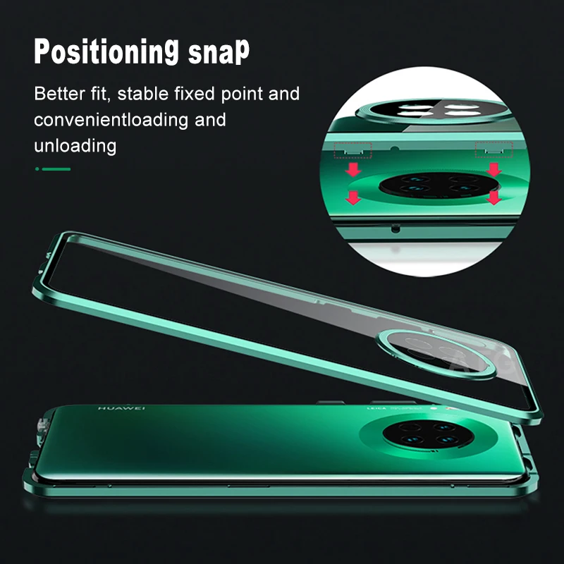 mate 40 pro double sided glass cover for huawei p40 pro mate 30 pro nova 7 8 pro metal magnetic adsorption snap high end case free global shipping