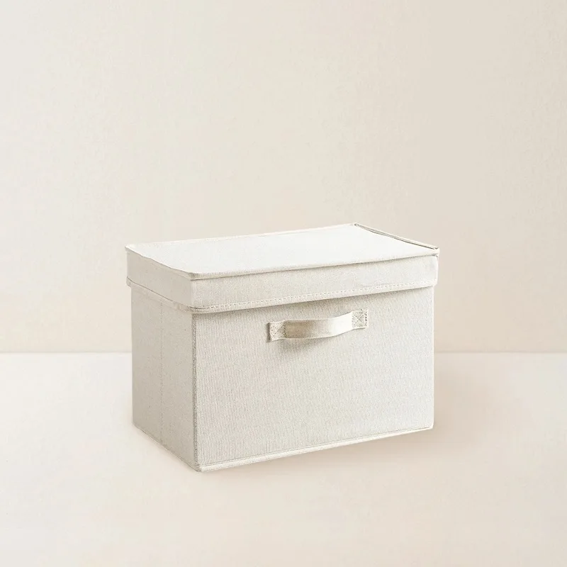 

Japanese household cotton, linen polyester storage box storage box household detachable storage box with lid large capacity
