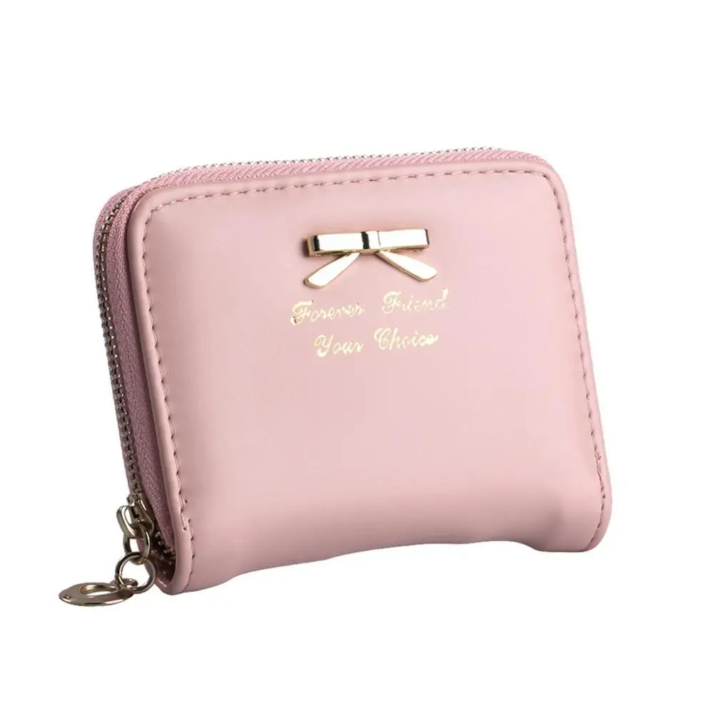

Fashion Women's Mini Faux Leather Purse Bowknot Wallet Card Holder Handbag