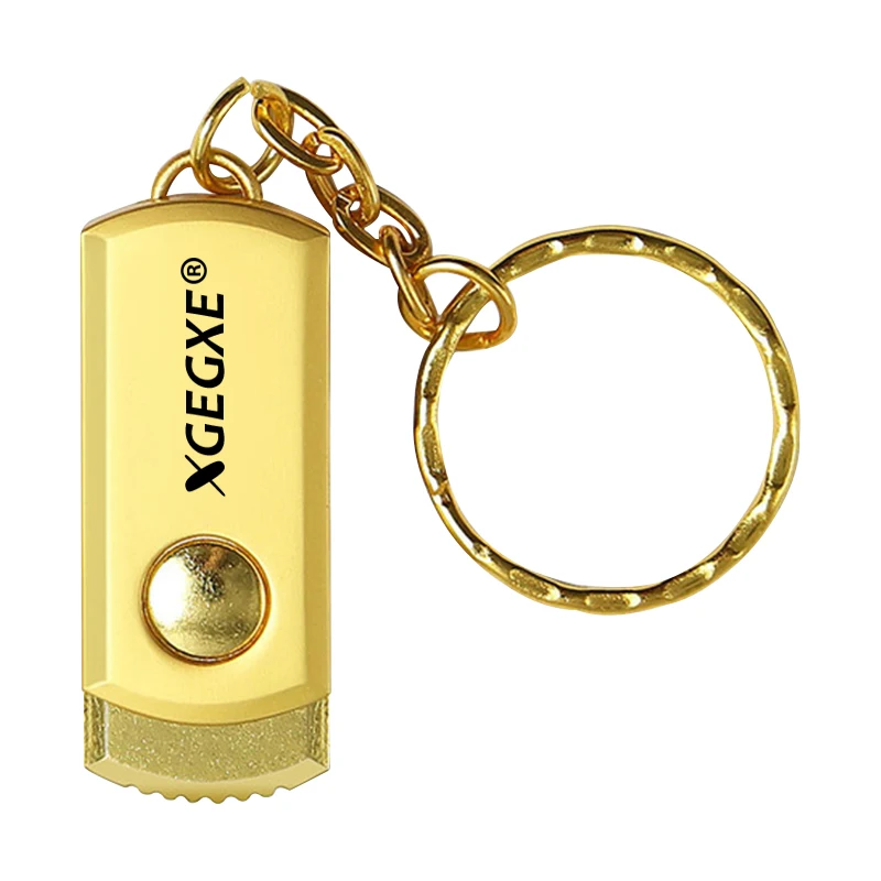 Gold XGEGXE USB флэш-накопитель 32 ГБ Флешка 8 Гб 16 Гб 64 Гб 128 ГБ Складной Металлический Высокоскоростной водонепроницаемый накопитель для ноутбука ПК телефон - Цвет: Gold