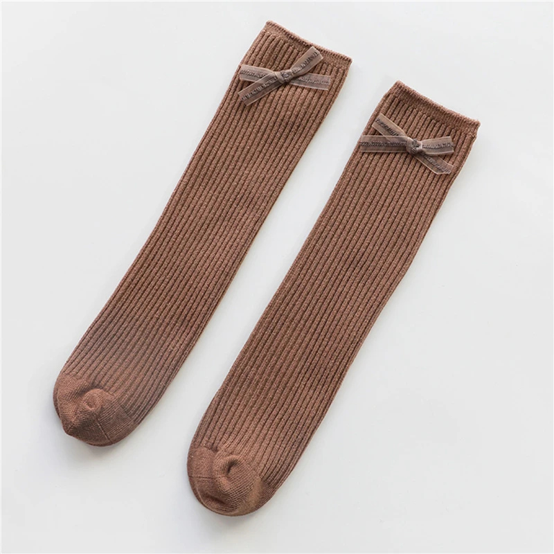

Toddlers Girls Cute Knee High Long Socks Soft BowknotBreathable Children Sock Korea Style Kids Solid Socks
