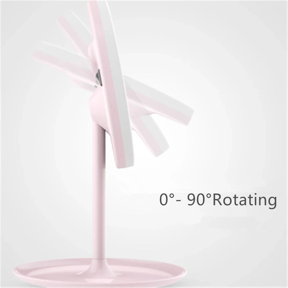 Косметическое зеркало светильник с USB зарядкой для лица регулируемый сенсорный