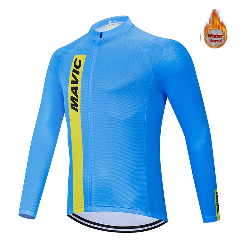 Mavic 2020 Мужская одежда для велосипеда с длинным рукавом зимняя теплая из флиса