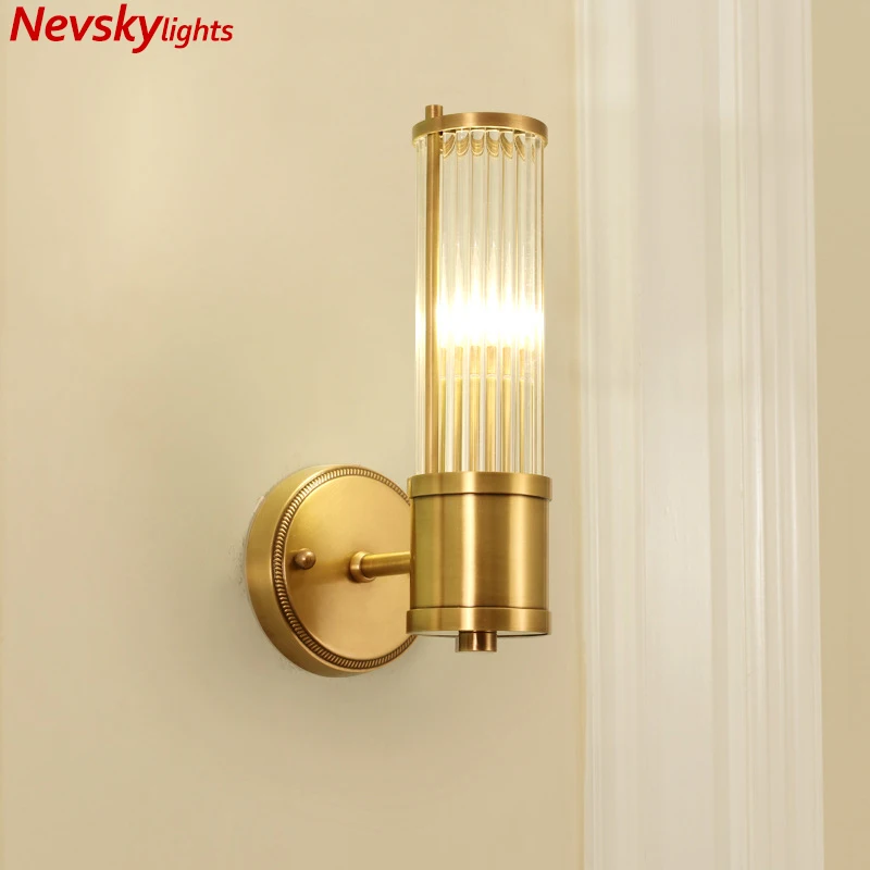 Американский классический настенный светильник для лестниц латунная бра