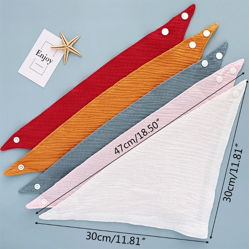 Baberos para comer con broches para beb&eacute;, toalla de Saliva de gasa suave, Bandana para beb&eacute;, bufanda triangular, pa&ntilde;o de eructo para reci&eacute;n nacido, regalos de Ducha-3