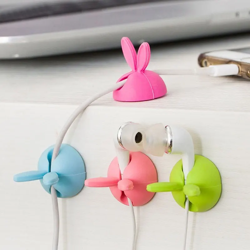 4 шт./компл. Одноцветный Настольный набор ярких цветов с милым Кроликом зажим для