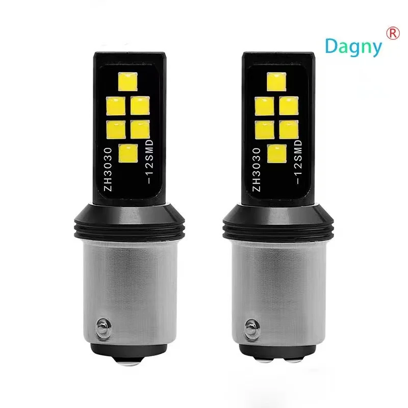 

10 шт., Сверхъяркие Автомобильные светодиодные лампы S25 1156 BA15S 1157 BAY15D P21/5 Вт Canbus 12 В DC