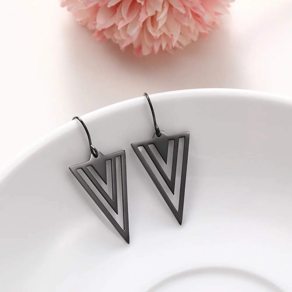 Серьги SKYRIM женские винтажные геометрические треугольные из нержавеющей стали