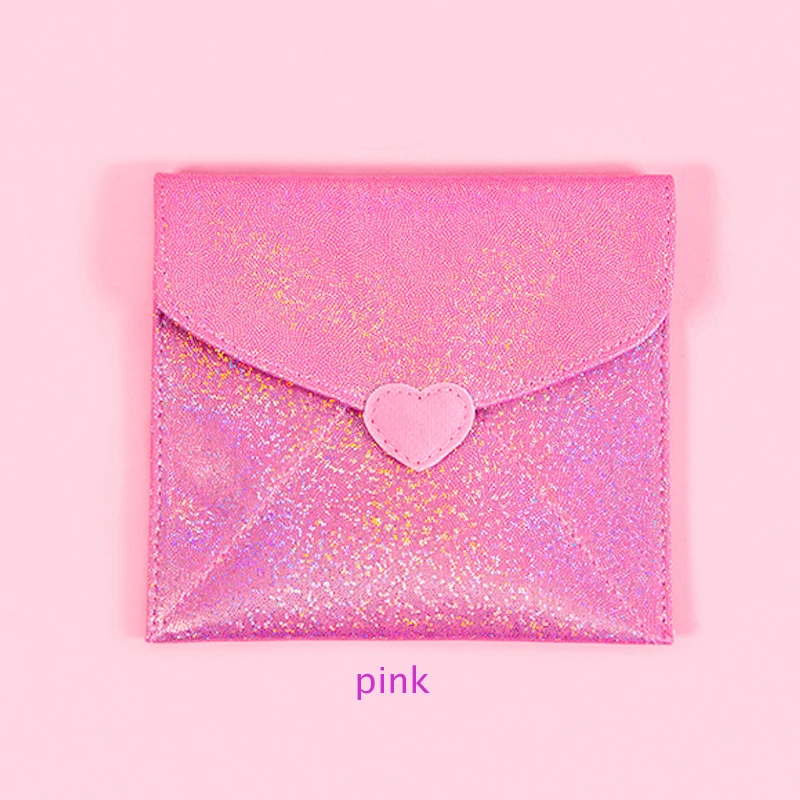 pink Корейские милые гигиенические прокладки для женщин и девушек, органайзер для кредитных карт, кошелек, держатель для салфеток, ювелирные изделия, сумки для хранения денег, косметический Чехол - Цвет: pink