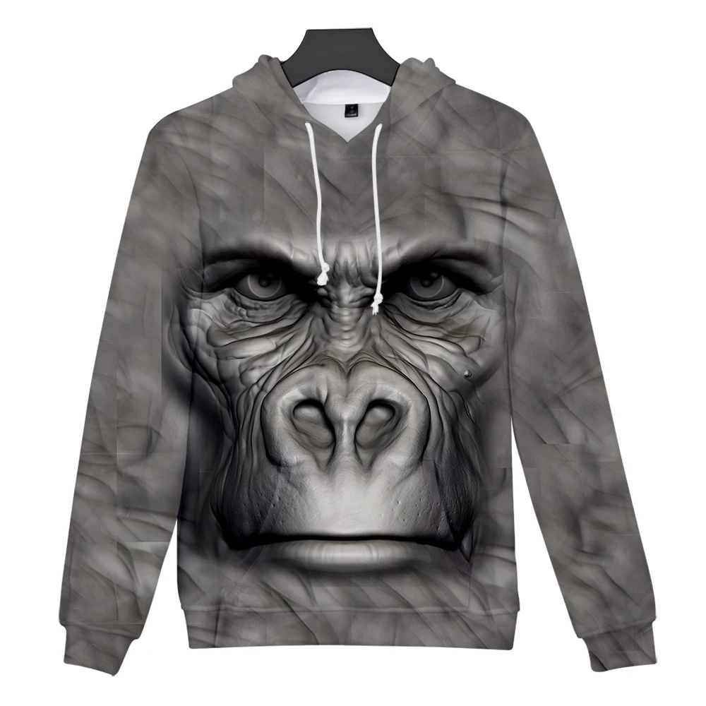 Gorilla 3D Hoodies Fall/Winter Warm Men's Harajuku Casual Fashion Sweatshirts Men Women Personality Loose Top | Мужская одежда