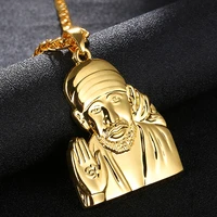 personality gold plated jesus pendant necklace for men women religious jewelry unique long chain hip hop jewelry accessories