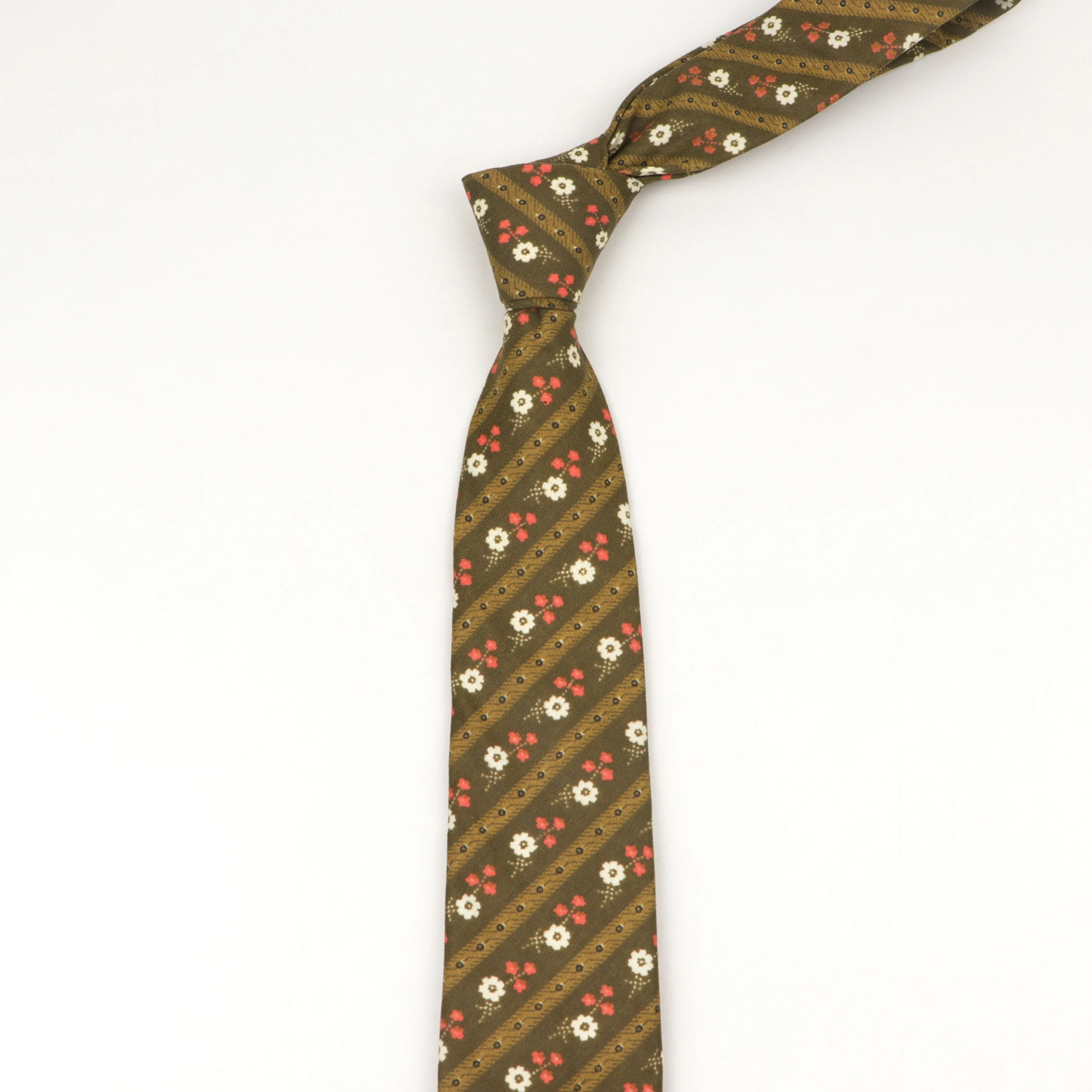 Узкий цветочный галстук 7 см ширина хлопок узкий для вечерние Повседневный с