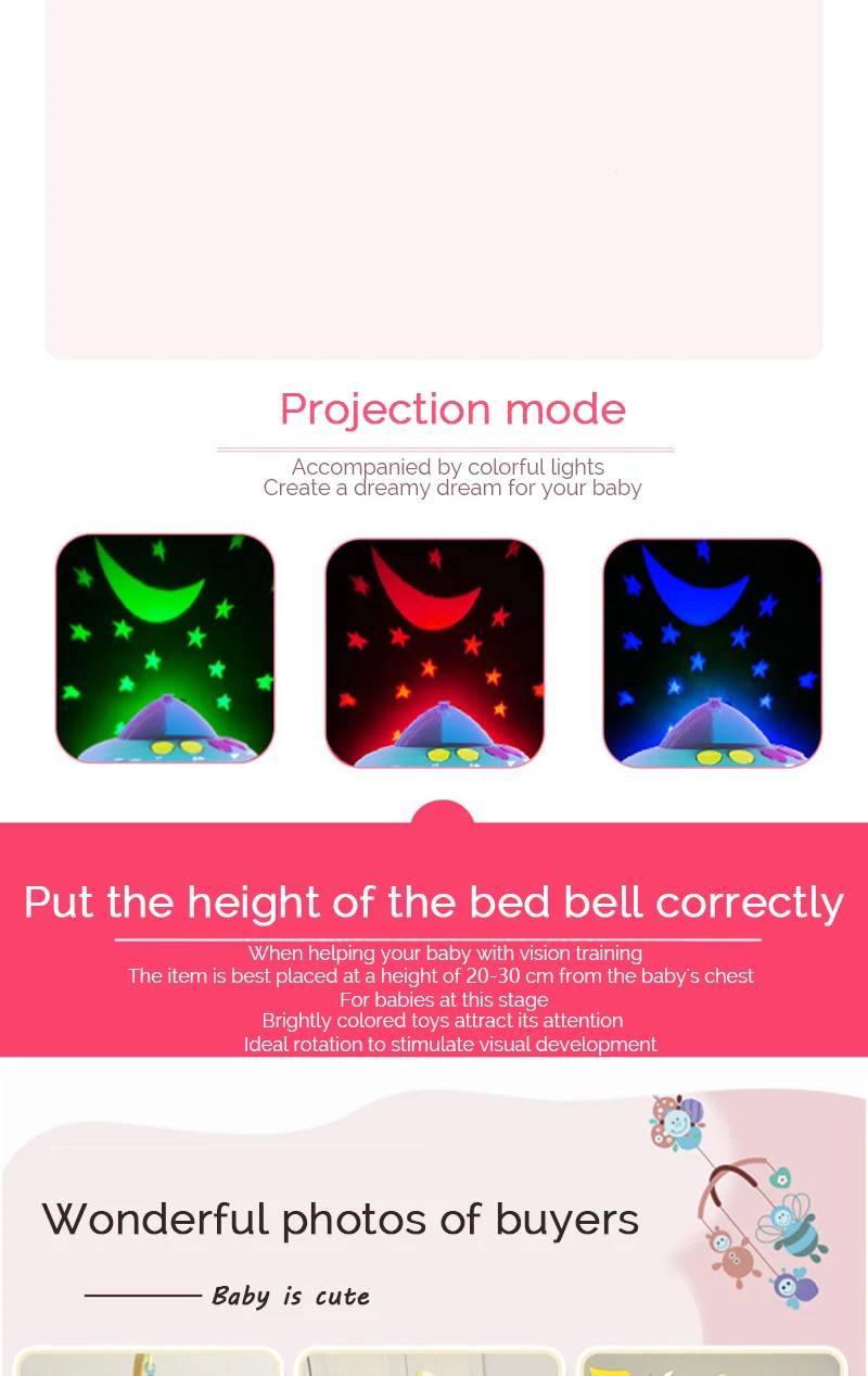 

Hanging Stroller Rattle Baby Toys 0 6 12 Month Newborn Educational Toy 0 Up To 1 Year Rotating Projection Music Rattles For Kids