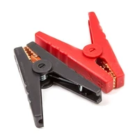2pcs durable 100a insulated crocodile alligator clip black car electrical clips battery 95mm red length plastic clamps g5l2